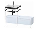 Duravit Happy D.2 Plus Möbelwaschtisch-Kombination HP4760O9797 120x49cm, mit Metallkonsole, 1 Hahnloch, lichtblau seidenmatt