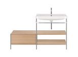 Duravit Happy D.2 Plus Möbelwaschtisch-Kombination HP4845O7171 120 x 49 cm, 1 Hahnloch, mediterrane Eiche, mit Metallkonsole