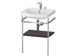 Duravit Happy D.2 Plus Möbelwaschtisch-Kombination HP4835E6969 57,5 x 49 cm, 2 Hahnlöcher, nussbaum gebürstet, mit Metallkonsole