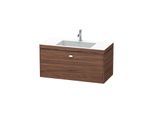 Duravit Brioso c-bonded Waschtisch mit Unterschrank 100 cm BR4602N1021 Waschtisch-Set, 100x48 cm, Nussbaum Dunkel/Chrom