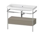 Duravit Happy D.2 Plus Möbelwaschtisch-Kombination HP4843N9292 97,5 x 49 cm, ohne Hahnloch, steingrau seidenmatt, mit Metallkonsole