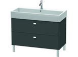 Duravit Brioso Waschtischunterbau BR443601049 984x459mm, Graphit Matt, 2 Auszüge, Griff Chrom