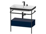 Duravit Happy D.2 Plus Möbelwaschtisch-Kombination HP4742E9898 77,5 x 49 cm, 2 Hahnlöcher, nachtblau seidenmatt, mit Metallkonsole