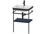Duravit Happy D.2 Plus Möbelwaschtisch-Kombination HP4735O9898 57,5 x 49 cm, 1 Hahnloch, nachtblau seidenmatt, mit Metallkonsole