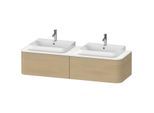 Duravit Happy D.2 Waschtisch-Unterschrank HP4946B7171 35,4 x 160 x 55 cm, 2 Auszüge, für Aufsatzbecken, beidseitig, mediterrane Eiche