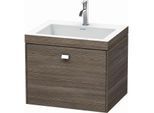 Duravit Brioso Waschtisch c-bonded mit Unterbau BR4600O1051, 60x48cm, Pine Terra/Chrom, 1 Hahnloch