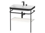Duravit Happy D.2 Plus Möbelwaschtisch-Kombination HP4737E2222 77,5 x 49 cm, 2 Hahnlöcher, weiß hochglanz, mit Metallkonsole