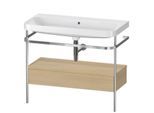 Duravit Happy D.2 Plus Möbelwaschtisch-Kombination HP4843N7171 97,5 x 49 cm, ohne Hahnloch, mediterrane Eiche, mit Metallkonsole