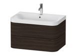 Duravit Happy D.2 Plus Möbelwaschtisch HP4347O6969 77,5 x 49 cm, 1 Hahnloch, nussbaum gebürstet, 2 Schubkästen