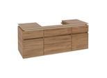 Villeroy und Boch Legato Waschtischunterschrank B69900RH 140x55x50cm, Waschtisch mittig, Kansas Oak