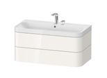 Duravit Happy D.2 Plus Möbelwaschtisch HP4348E2222 97,5 x 49 cm, 2 Hahnlöcher, weiß hochglanz, 2 Schubkästen