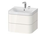 Duravit Happy D.2 Plus Möbelwaschtisch HP4345E2222 57,5 x 49 cm, 2 Hahnlöcher, weiß hochglanz, 2 Schubkästen