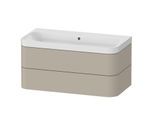 Duravit Happy D.2 Plus Möbelwaschtisch HP4348N6060 97,5 x 49 cm, ohne Hahnloch, taupe seidenmatt, 2 Schubkästen