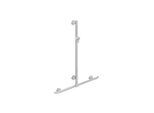 Hewi Warm Touch Duschhandlauf 950.35.42051 signalweiß, 1100 x 812 mm, mit verschiebbarer Brausestange