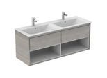 Ideal Standard Connect Air Waschtischunterschrank E0831PS, Eiche grau Dekor/weiss matt, 2 Auszüge