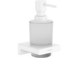 hansgrohe AddStoris Seifenspender 41745700 Wandmontage, Glaseinsatz, Metall, mattweiß