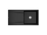 Villeroy und Boch Siluet Flächenbündige Spüle 33361FS5 mit Ablaufgarnitur und Handbetätigung, Ebony