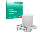hansgrohe AddStoris Glashalter 41749000 mit Glas, Wandmontage, Metall, chrom