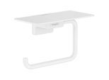 hansgrohe AddStoris Papierrollenhalter 41772700 mit Ablage, Wandmontage, Metall, mattweiß