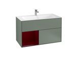 Villeroy und Boch Finion Waschtischunterschrank F030HBGM 99,6x59,1x49,8cm, Regal links Peony, Olive Matt Lacquer