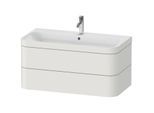 Duravit Happy D.2 Plus Möbelwaschtisch-Unterschrank HP4638O3939 97,5 x 49 cm, 1 Hahnloch, nordic weiß seidenmatt, 2 Schubkästen