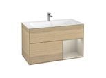 Villeroy und Boch Finion Waschtischunterschrank F040HHPC 99,6x59,1x49,8cm, Regal rechts Sand Matt, Oak Veneer