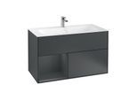 Villeroy und Boch Finion Waschtischunterschrank F030HGHG 99,6x59,1x49,8cm, Regal links Midnight Blue Matt Lacquer, Midnight Blue Matt Lacquer