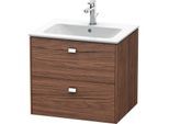 Duravit Brioso Waschtischunterbau BR410101021 620x553 mm, Nussbaum Dunkel/Chrom, 2 Auszüge