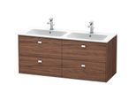 Duravit Brioso Waschtischunterbau BR410601021 1290x553 mm, Nussbaum Dunkel/Chrom, 4 Auszüge