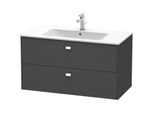 Duravit Brioso Waschtischunterbau BR410301049 1020x553 mm Graphit Matt, 2 Auszüge, Griff Chrom