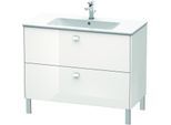 Duravit Brioso Waschtischunterschrank BR440301022 1020x479mm, Weiß Hochglanz, 2 Auszüge, Griff Chrom