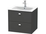 Duravit Brioso Waschtischunterbau BR410101049 620x553 mm, Graphit Matt, 2 Auszüge, Griff Chrom