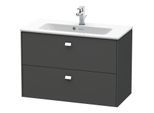 Duravit Brioso Waschtischunterbau BR411101049 Compact 820x553 Graphit Matt, 2 Ausz., Griff Chrom