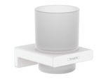 hansgrohe AddStoris Glashalter 41749700 mit Glas, Wandmontage, Metall, mattweiß