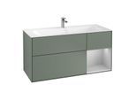 Villeroy und Boch Finion Waschtischunterschrank F070GJGM 119,6x59,1cm, Regal rechts Light grey matt, Olive Matt Lacquer