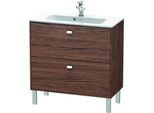 Duravit Brioso Waschtischunterbau BR440701021 820x389mm, Nussbaum Dunkel/Chrom, 2 Auszüge