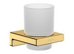 hansgrohe AddStoris Glashalter 41749990 mit Glas, Wandmontage, Metall, polished gold optic