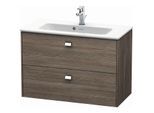 Duravit Brioso Waschtischunterbau BR411101051 Compact 820x553mm, Pine Terra/Chrom, 2 Auszüge