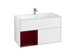 Villeroy und Boch Finion Waschtischunterschrank G030HBGF 99,6x59,1cm, Wandbeleuchtung, Regal links Peony, Glossy white lacquer