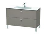 Duravit Brioso Waschtischunterbau BR440401043 1220x479mm, Basalt Matt, 2 Auszüge, Griff Chrom