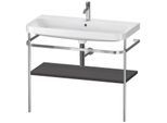 Duravit Happy D.2 Plus Möbelwaschtisch-Kombination HP4838O8080 97,5 x 49 cm, 1 Hahnloch, graphit supermatt, mit Metallkonsole