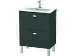Duravit Brioso Waschtischunterbau BR440601049 620x389mm, Graphit Matt, 2 Auszüge, Griff Chrom