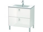 Duravit Brioso Waschtischunterbau BR440201022 820x479mm, Weiß Hochglanz, 2 Auszüge, Griff Chrom