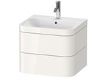 Duravit Happy D.2 Plus Möbelwaschtisch-Unterschrank HP4635O2222 57,5 x 49 cm, 1 Hahnloch, weiß hochglanz, 2 Schubkästen