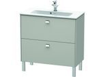 Duravit Brioso Waschtischunterbau BR440701007 820x389mm, Betongrau Matt, 2 Auszüge, Griff Chrom