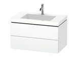 Duravit L-Cube Waschtisch-Unterschrank LC6927O1818 80 x 48 cm, 1 Hahnloch, weiß matt, 2 Schubkästen