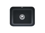 Villeroy und Boch Unterbauspüle 670601S5 mit Ablaufgarnitur, Handbetätigung, Befestigungssatz, Ebony