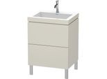 Duravit L-Cube Waschtisch-Unterschrank LC6936O9191 60 x48 cm, 1 Hahnloch, taupe matt, 2 Auszüge, bodenstehend
