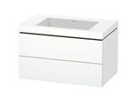 Duravit L-Cube Waschtisch-Unterschrank LC6927N1818 80 x 48 cm, ohne Hahnloch, weiß matt, 2 Schubkästen