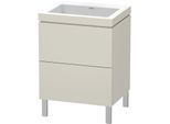 Duravit L-Cube Waschtisch-Unterschrank LC6936N9191 60 x 48 cm, ohne Hahnloch, taupe matt, 2 Auszüge, bodenstehend